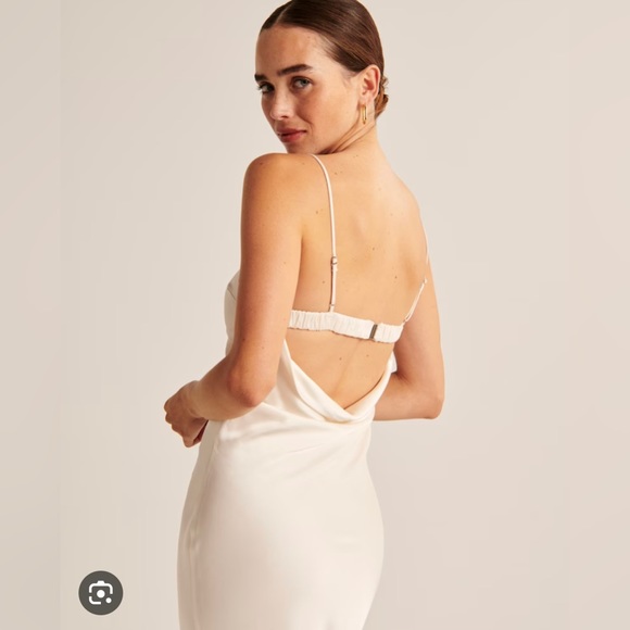 White Satin Dress - Abercrombie & Fitch - Picture 3 of 9